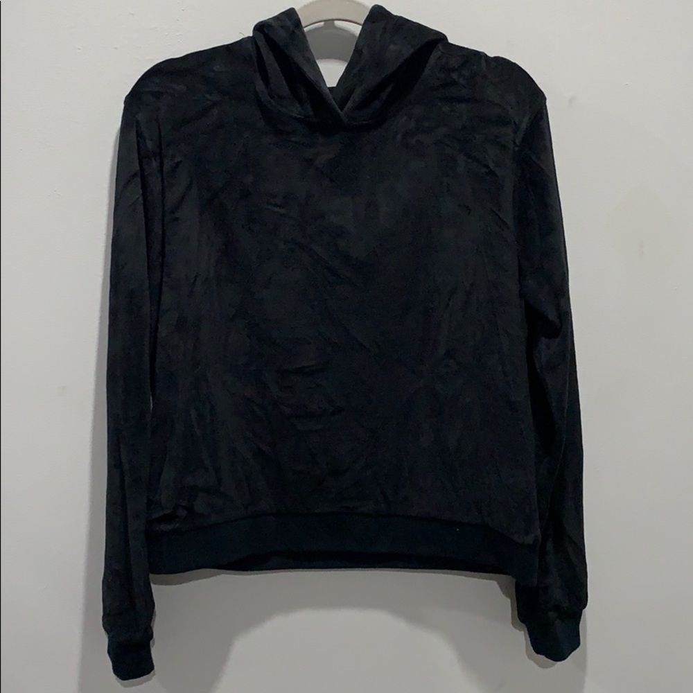 Black velvet hoodie